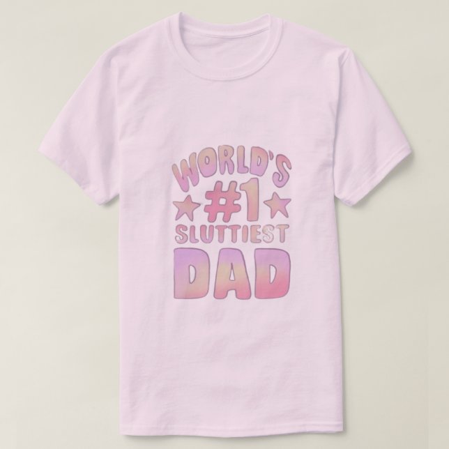 Världen #1, slättaste pappa t shirt (Design framsida)