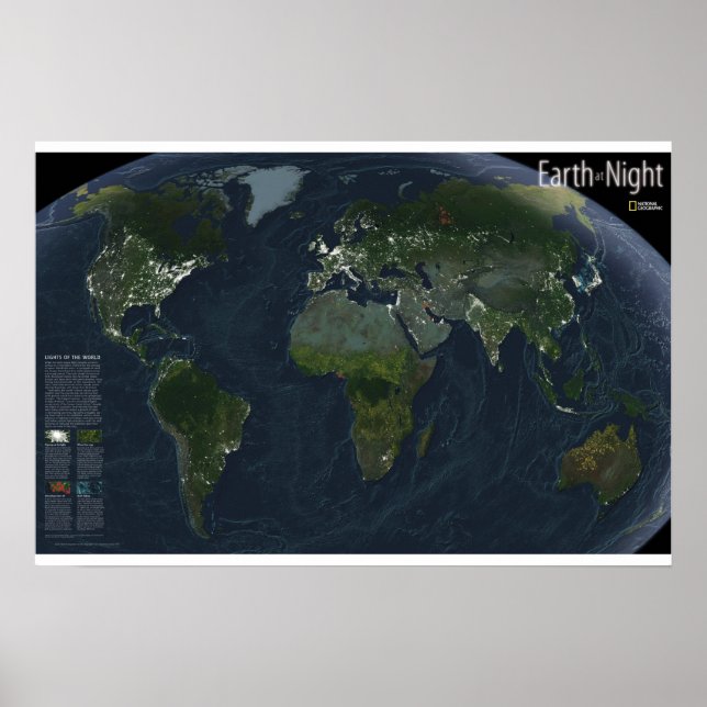 "Världen: 2004 Jorden på natten ... Poster (Framsidan)