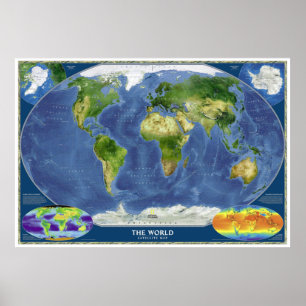 "Världen: 2008/nuet - Satellite karta ... Poster