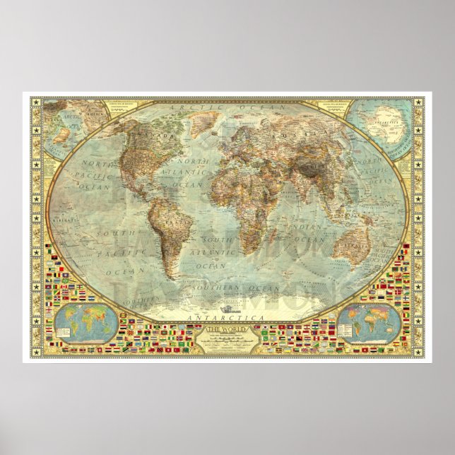 "Världen: 2014/i dag - Den vackra isåldern KARTA . Poster (Framsidan)