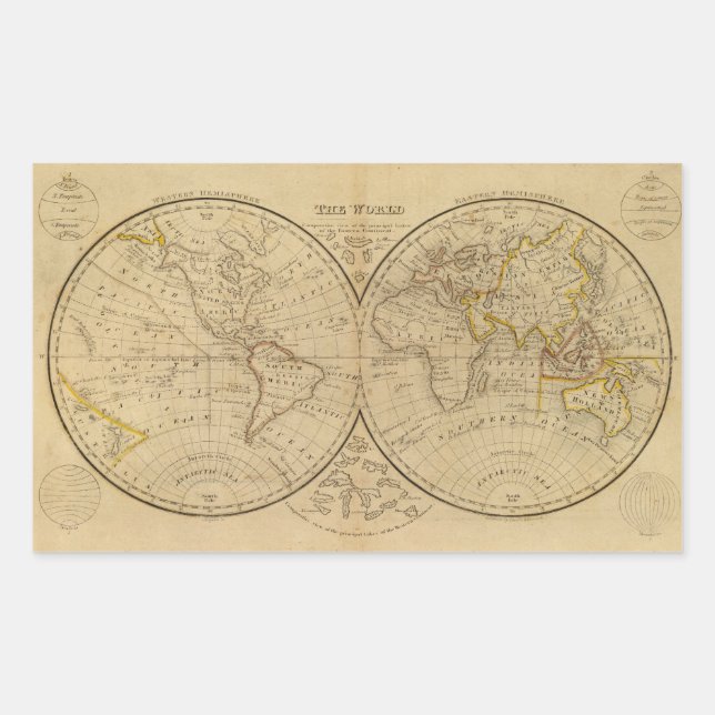 Världen 3 rektangulärt klistermärke (Framsida)