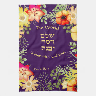 Världen är Byggt med Kindness Challah Cover Kökshandduk