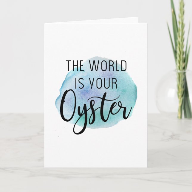 Världen är din ostron tack kort (Framsida)