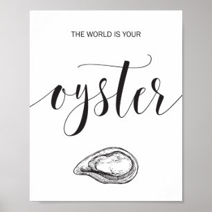Världen är din Oyster Calligraphy-inspiration Poster