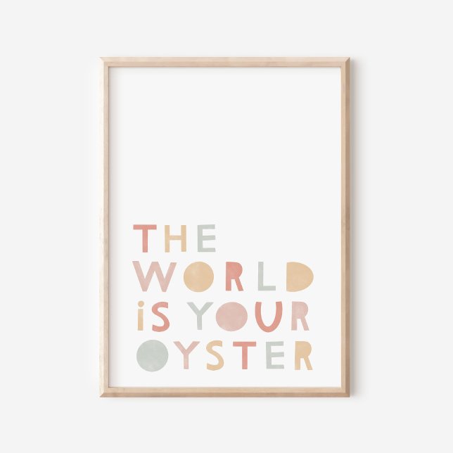 Världen är din Oyster Pastel Nursery Poster (Skapare uppladdad)