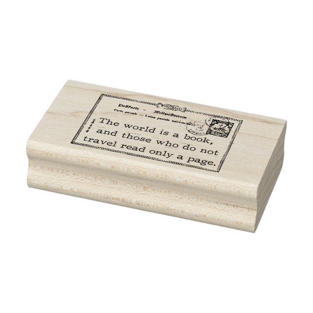 Världen är en Bok Rubber Art Frimärke Stämpel (Stämpel)
