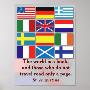 Världen är en bok - St Augustine Poster