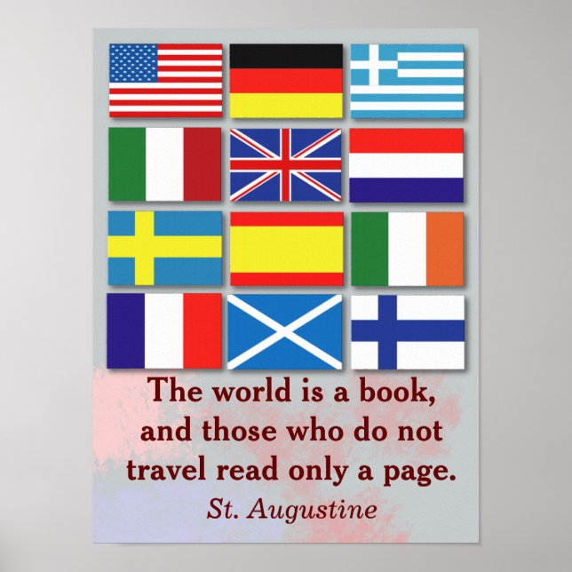 Världen är en bok - St Augustine Poster (Framsidan)