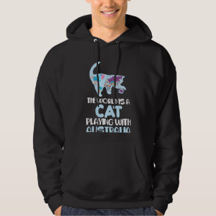 Världen är en katt som leker Australien och rese Hoodie