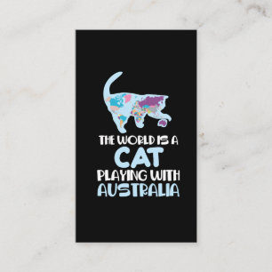 Världen är en katt som leker Australien och rese Visitkort