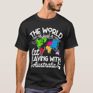 Världen är en katt som spelar i Karta Australien T Shirt