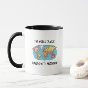 VÄRLDEN ÄR EN KATTSPELING MED AUSTRALIEN MUGG