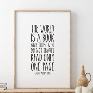 Världen är ett citat av bok, Saint Augustine Poster