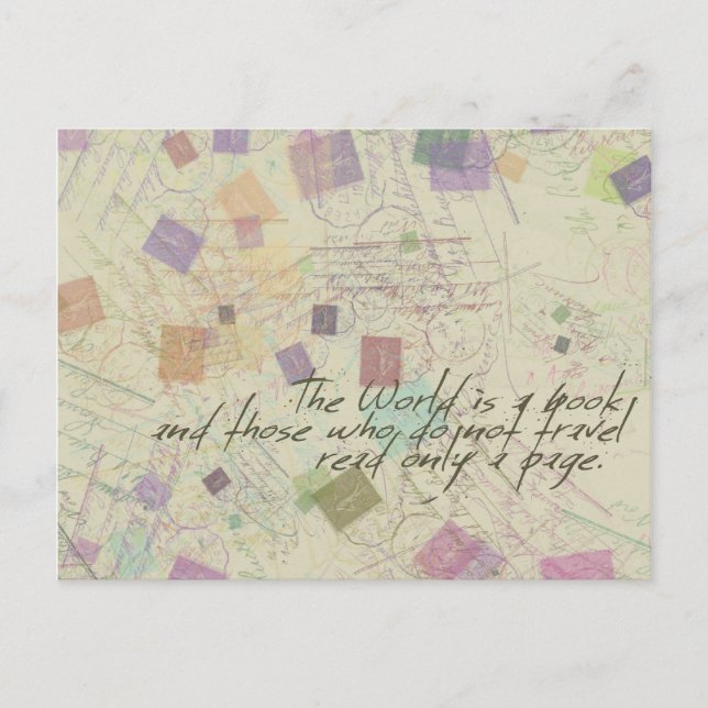 Världen är ett vykort för bok (Framsida)