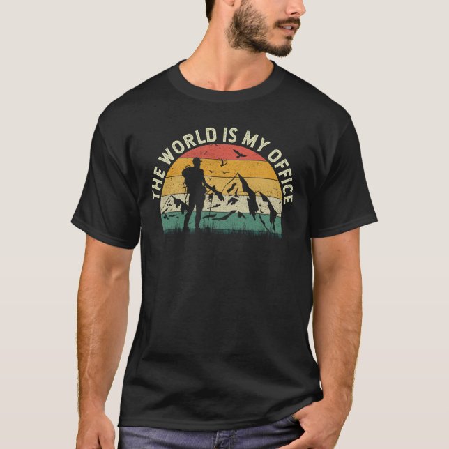 Världen är mitt kontor Travel Traveler Traveling T Shirt (Framsida)