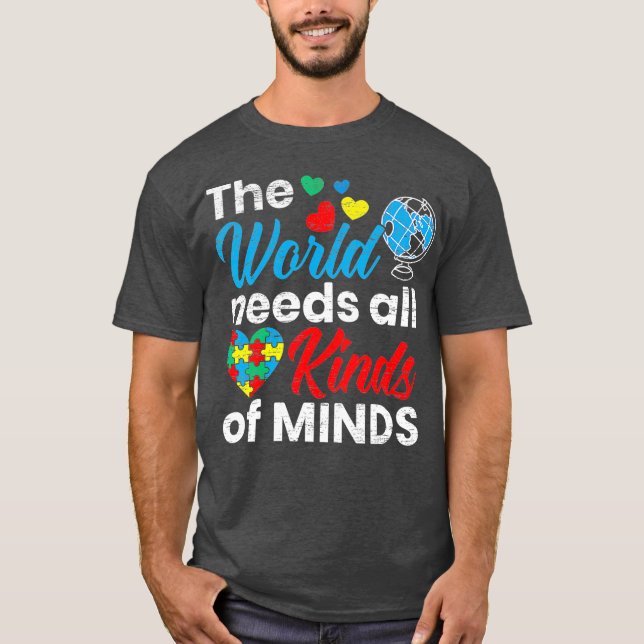 Världen behöver allehanda idéer Autism T Shirt (Framsida)