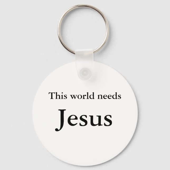 Världen behöver Jesus Keychain Nyckelring (Framsida)