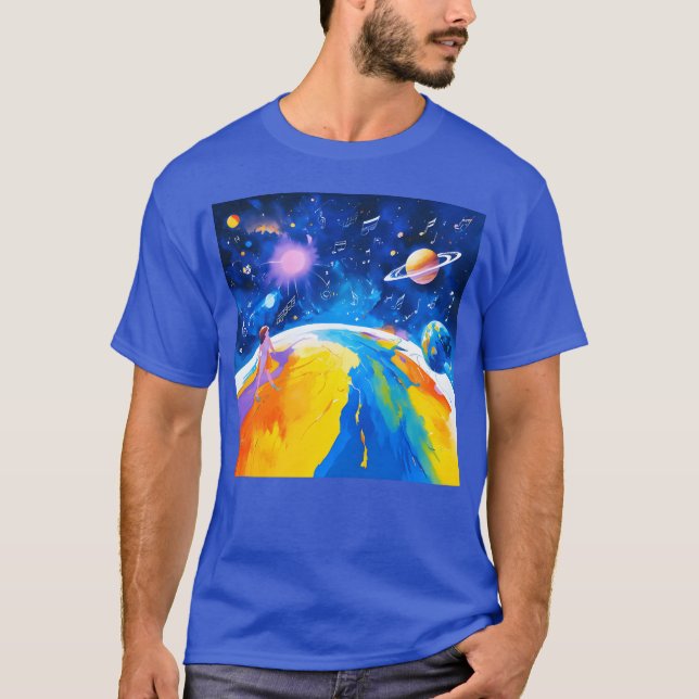 Världen drivs av musikflickan t shirt (Framsida)