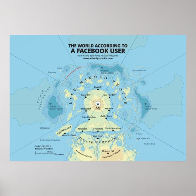 Världen Enligt en Facebook-användare Poster (Framsidan)