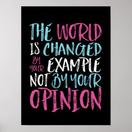 Världen förändras av en föredömlig inspirerande le poster