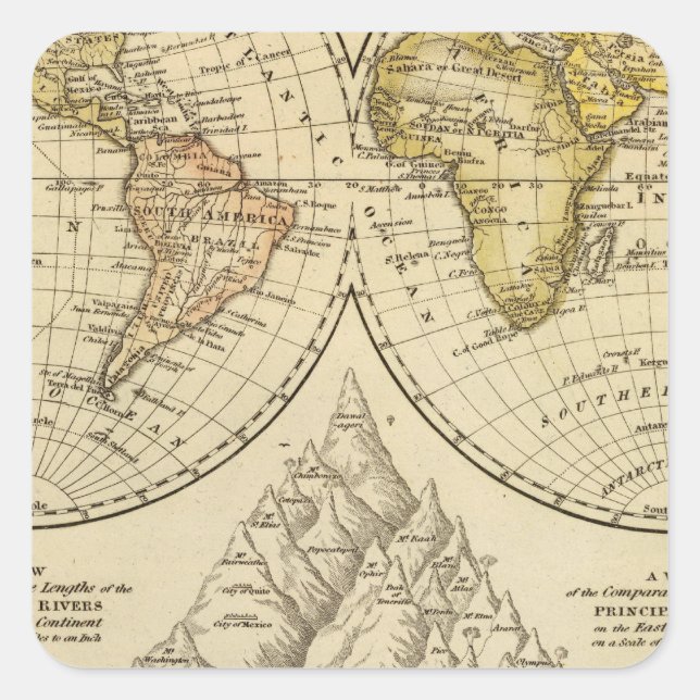 Världen Fyrkantigt Klistermärke (Framsida)