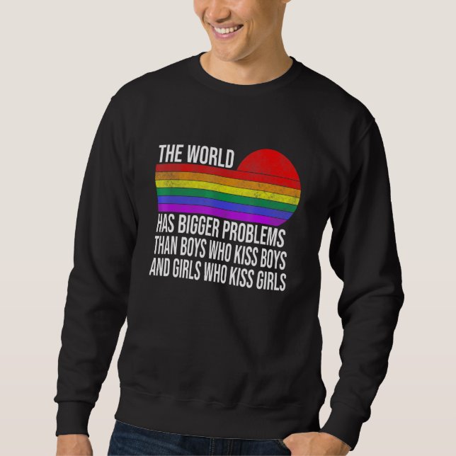 Världen har större problem - Gay pride Month Lg Lång Ärmad Tröja (Framsida)
