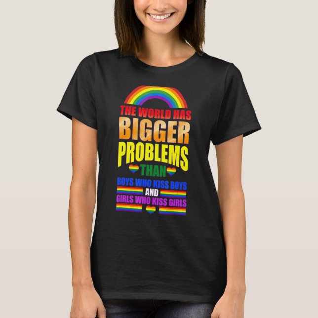 Världen har större problem i Gay pride 1 T Shirt (Framsida)