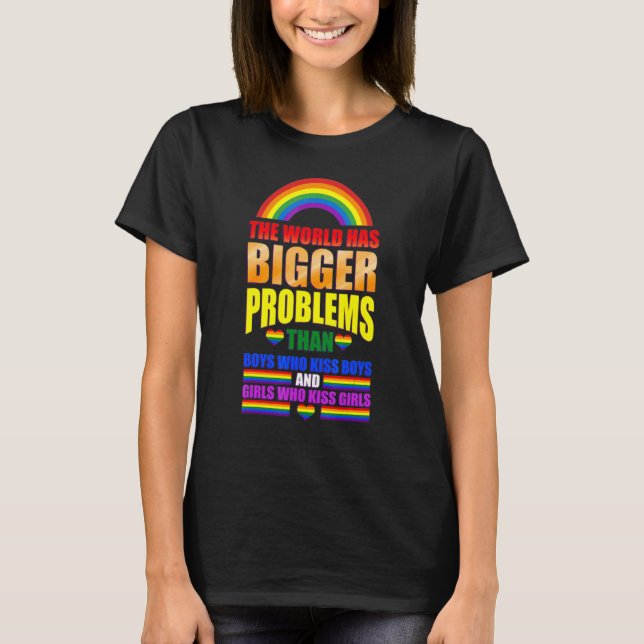 Världen har större problem i Gay pride 1 T Shirt (Framsida)