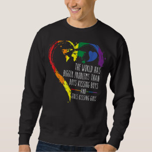 Världen har större problem, Lgbtq Ally Gay Lesbi Lång Ärmad Tröja