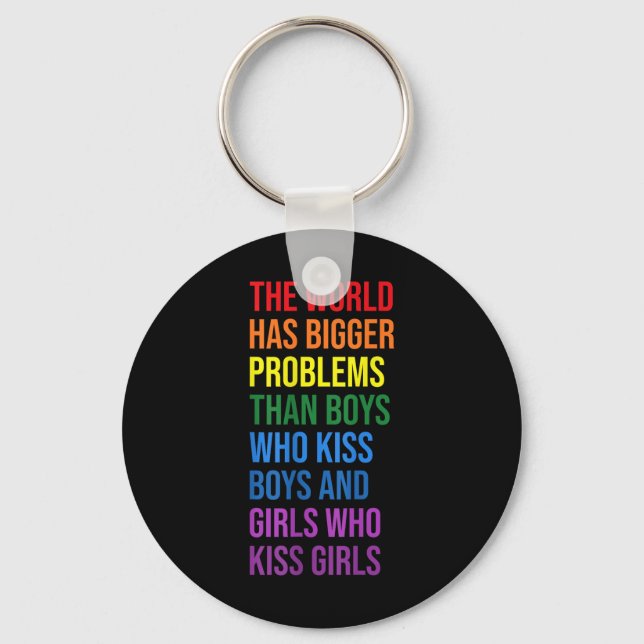 Världen Har Större Problem Lgbtqia+ Pride Månad Nyckelring (Framsida)