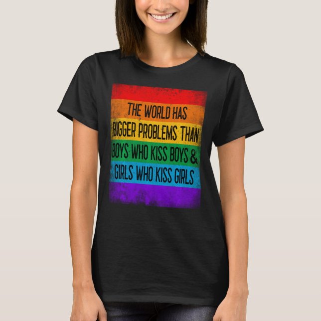 Världen har större problem med Shirt Lgbt-Pridet M T (Framsida)