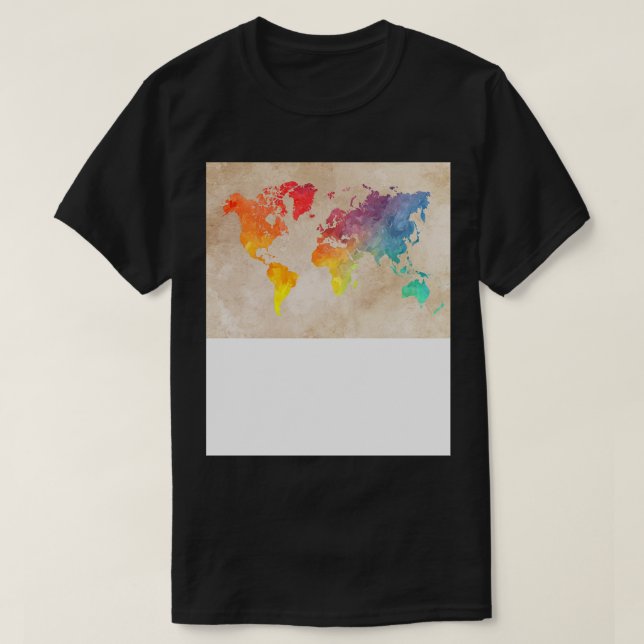Världen kartans färger t shirt (Design framsida)
