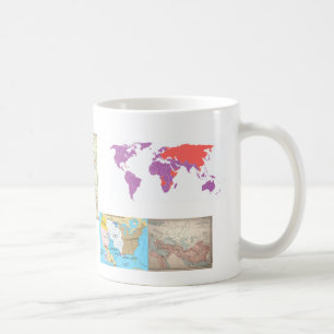 Världen kartlägger historiemuggen kaffemugg