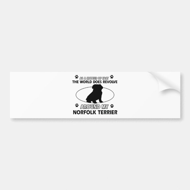 Världen kretsar runt om min norfolk terrier bildekal (Framsidan)