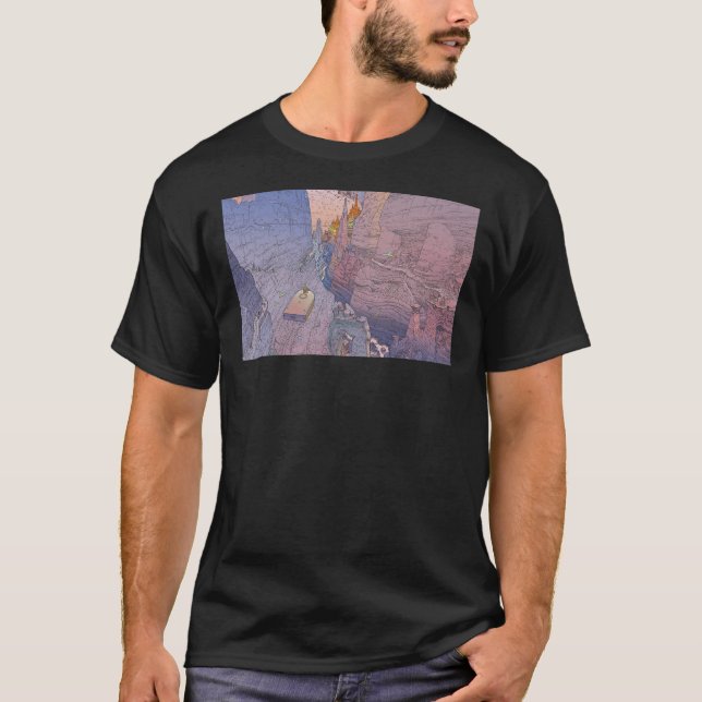Världen kring edena, berg, kliff, monumental,com t shirt (Framsida)