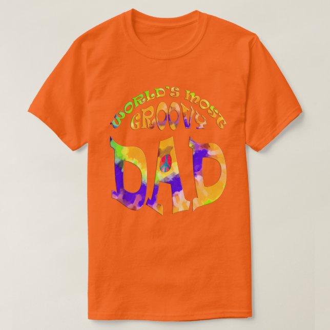 Världen mest Groovy Pappa T Shirt (Design framsida)