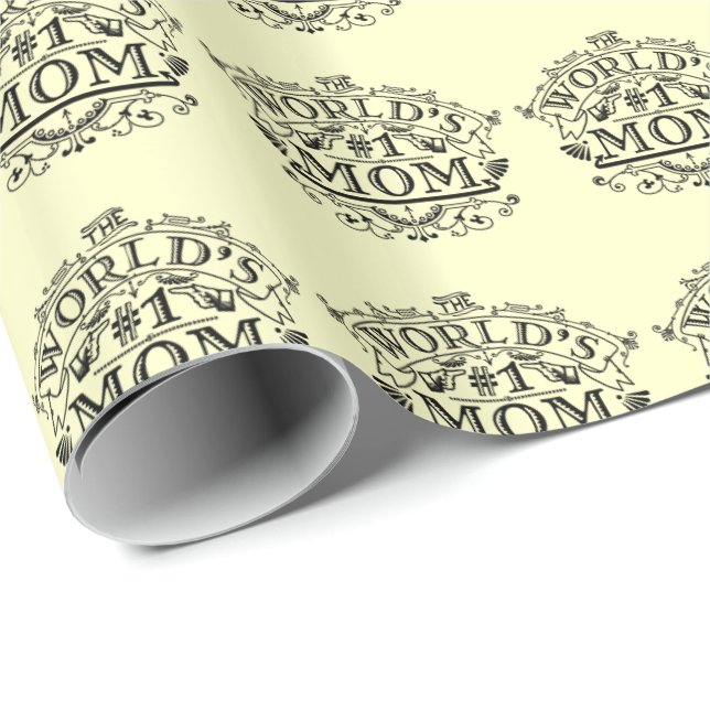 Världen numrerar en mammavintagekrusidull presentpapper (Rullad Hörn)