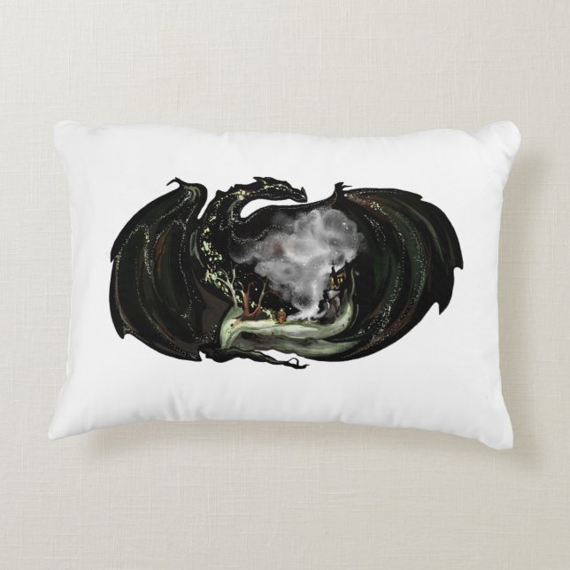 Världen och Dragon Prydnadskudde (Baksidan)