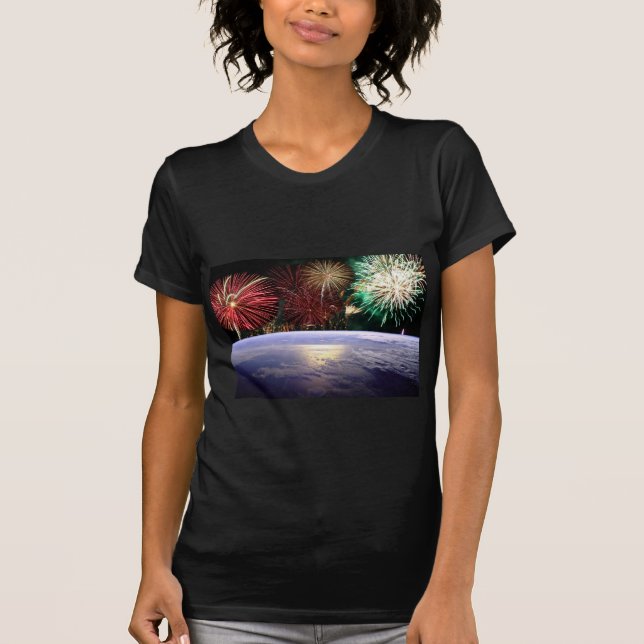 Världen och Fireworks Tee Shirt (Framsida)
