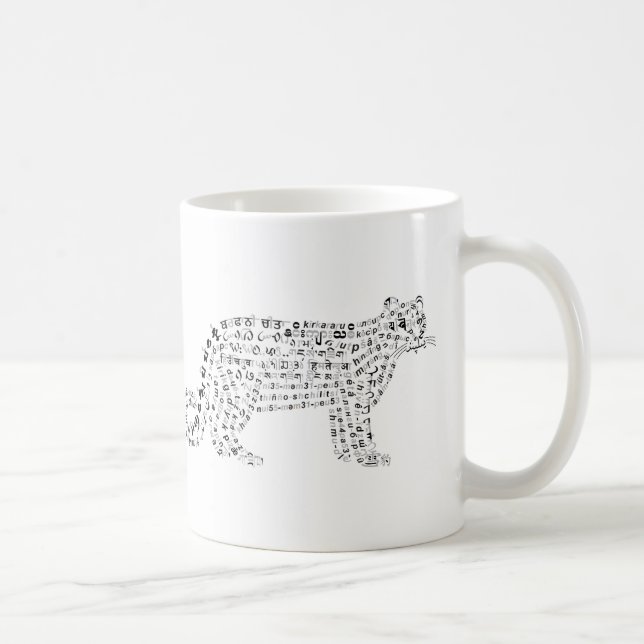 Världen Ord Snö Leopard Mugg (Höger)