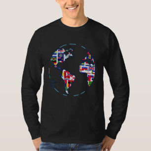 Världen över resande Land Världs flaggor Internati T Shirt