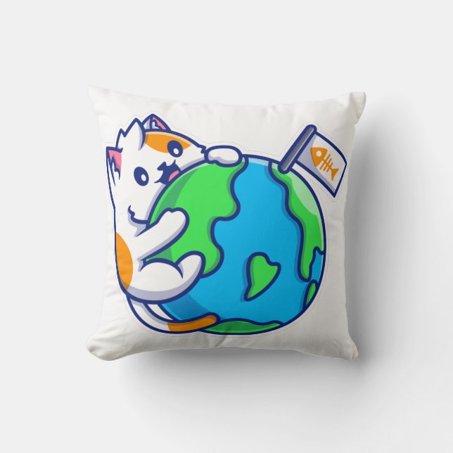 Världen på din Tassar Cute Kudde (Framsida)