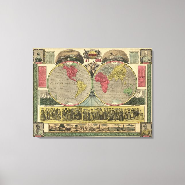 Världen på ena sidan canvastryck (Framsida)