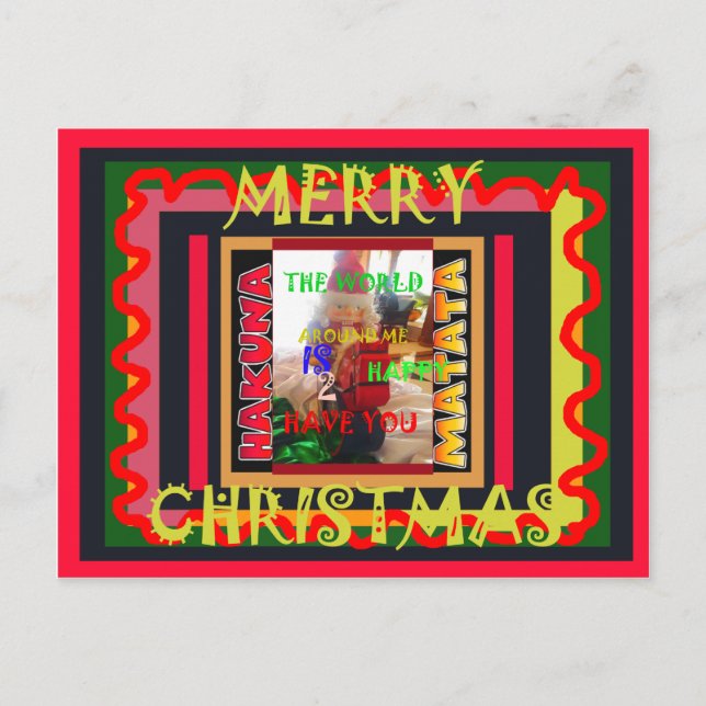 Världen runt mig är lycklig för att få dig färg mi vykort (Framsida)