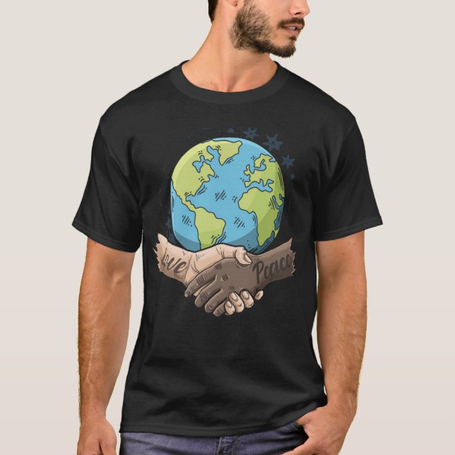 Världen säger nej till rasismen kampanj t shirt (Framsida)