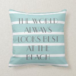 Världen ser alltid bäst på STRANDEN, krickarandar Kudde