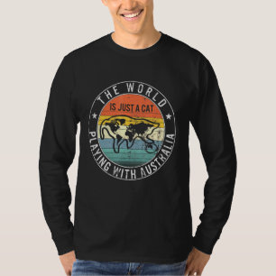 Världen spelar katt med Australien, aussie cut T Shirt