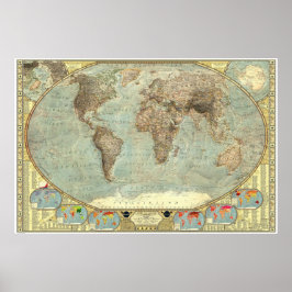 Världen - stereotyper Karta Poster