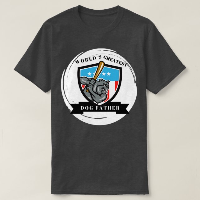 Världen Största Hund Far T Shirt (Design framsida)