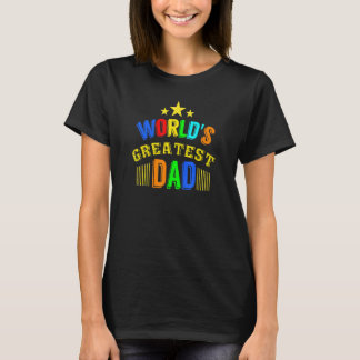 Världen Största Pappa Cute Rainbow Fars dag T Shirt